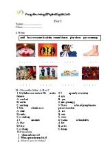 Đề thi đầu vào môn Tiếng Anh Lớp 4 - Đề 5